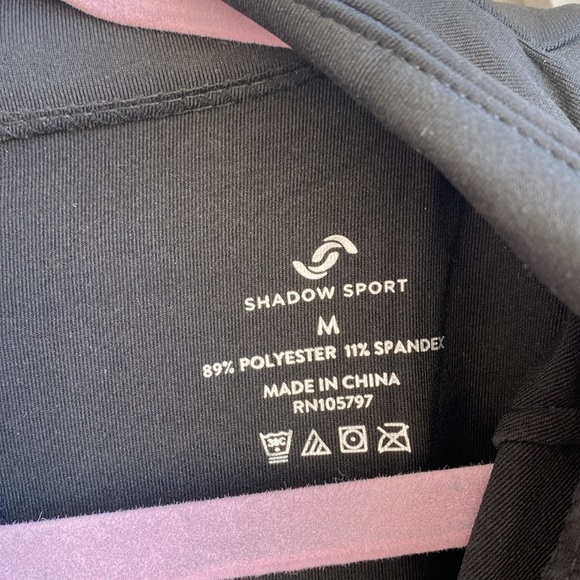 Shadow Sport black Fitted Mock-Neck 3/4 Zip Front Athletic running shirt Medium - Picture 10 of 10